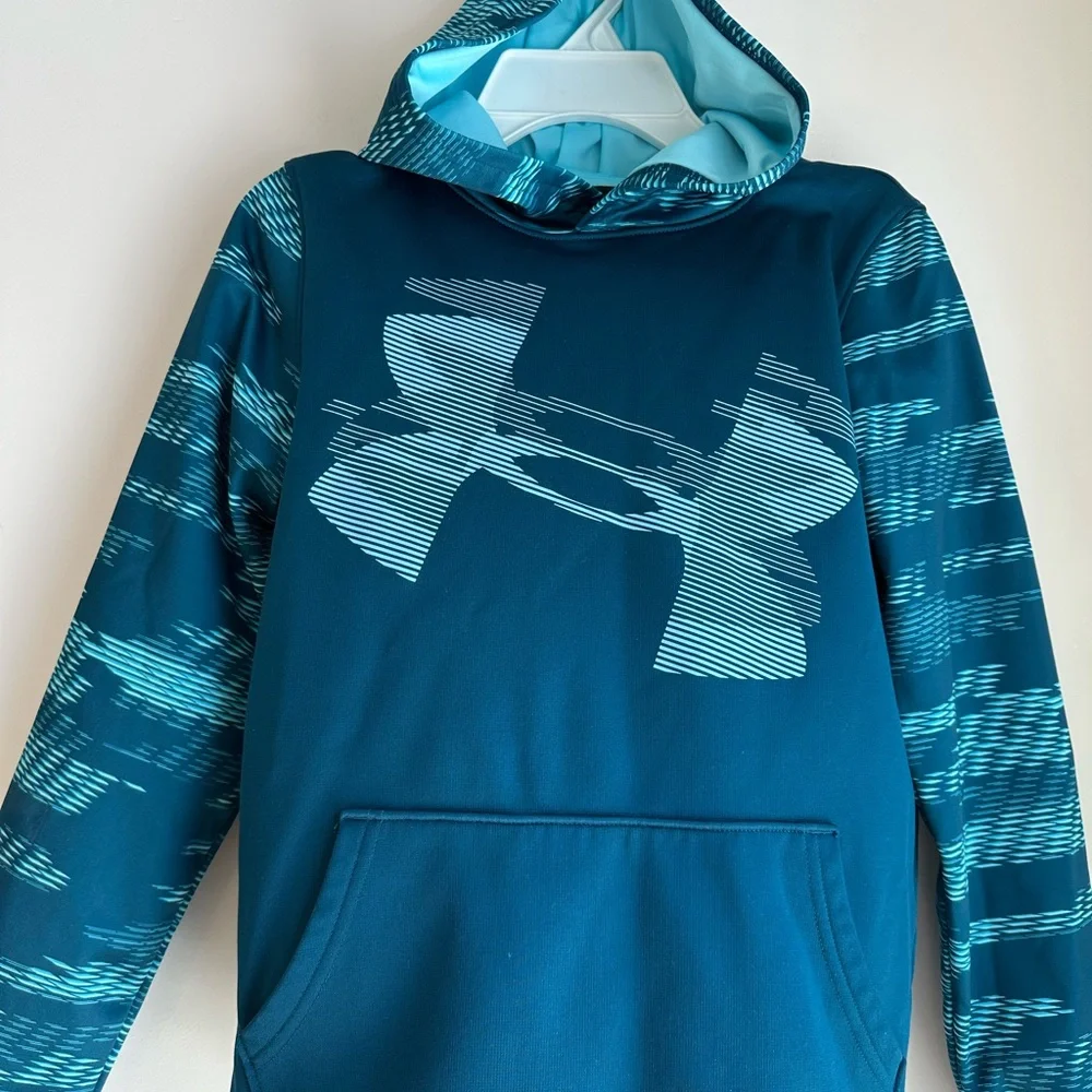 Under Armour Kids Hoodie Sweatshirt Size M Turquoise Blue - Picture 15 of 16